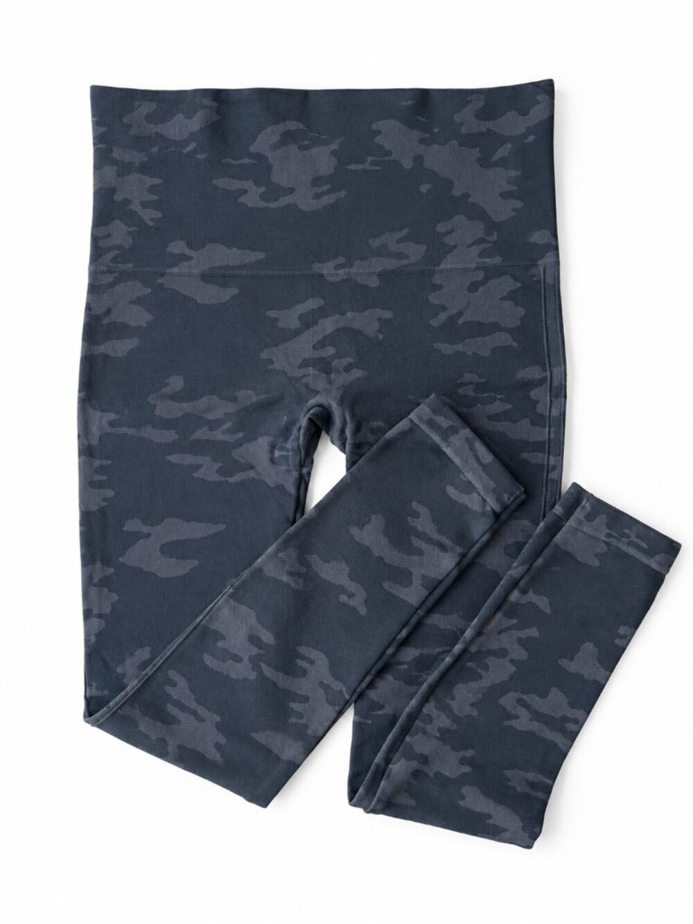 SPANX Look At Me Now Seamless High Rise Shaping Leggings Blue Camo Medium